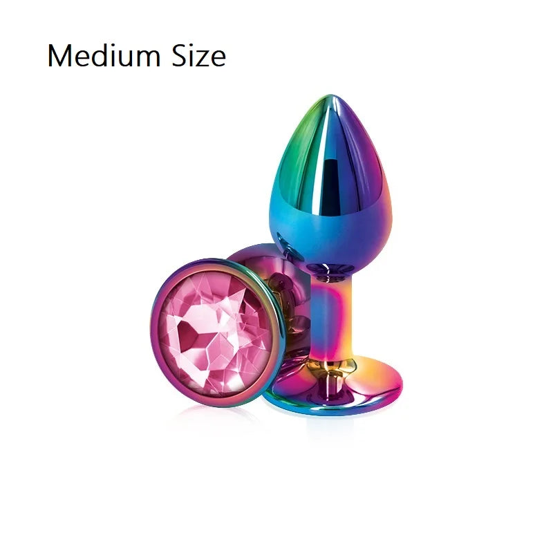 Heart-Shaped Crystal Metal Anal Set