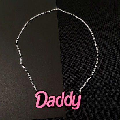 Hot Pink Daddy Pendant Necklace Puppy's Aesthetics