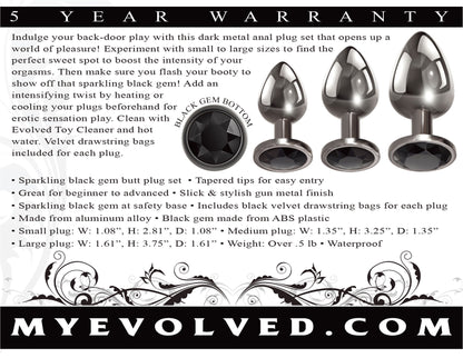 Black Gem Anal Plug Set