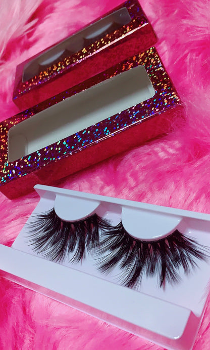 #$IKKENING 3D DreamDoll Lashes *Pink Holographic* Case