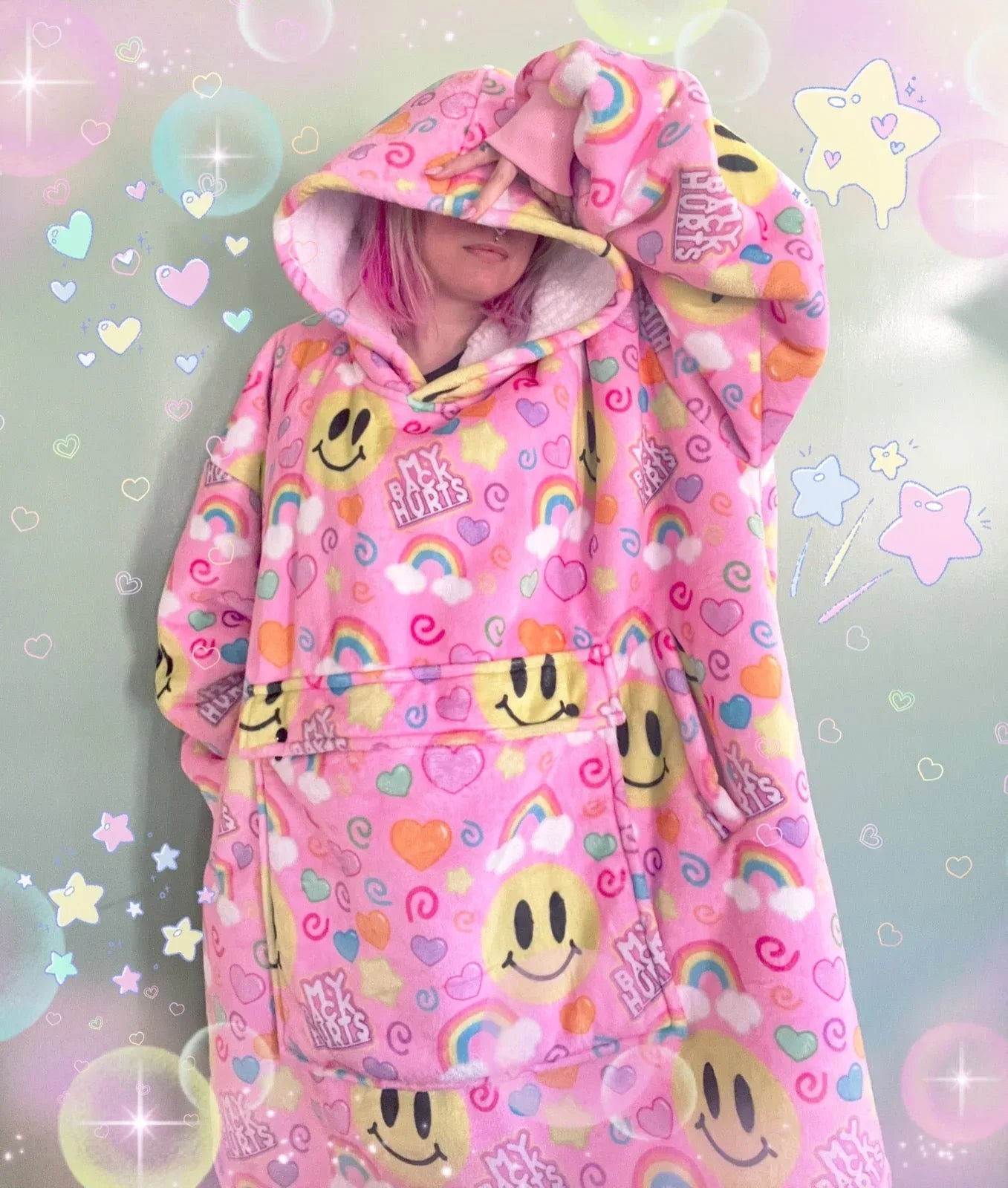 My Back Hurts Jumbo Blanket Hoodie - Puppy's Aesthetics