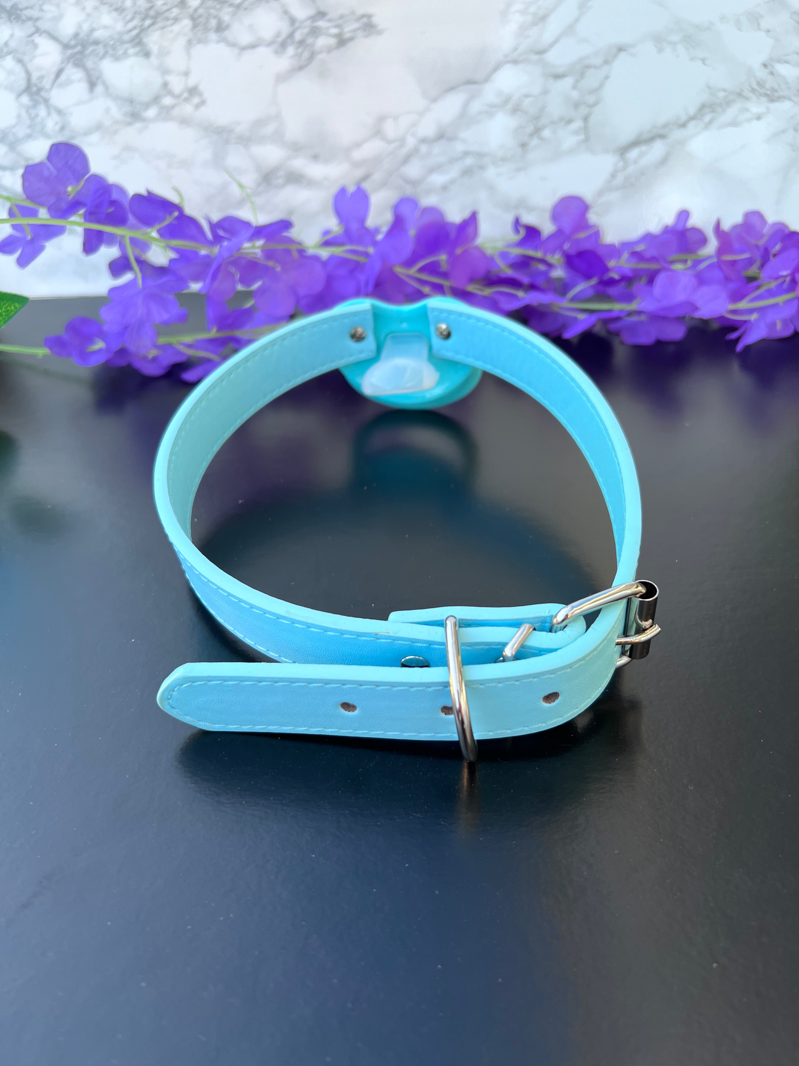 Mute Button Blue Pacifier Gag