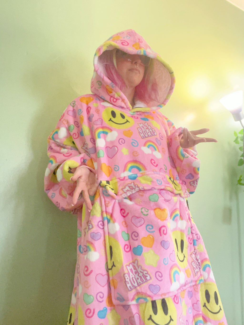 My Back Hurts Jumbo Blanket Hoodie