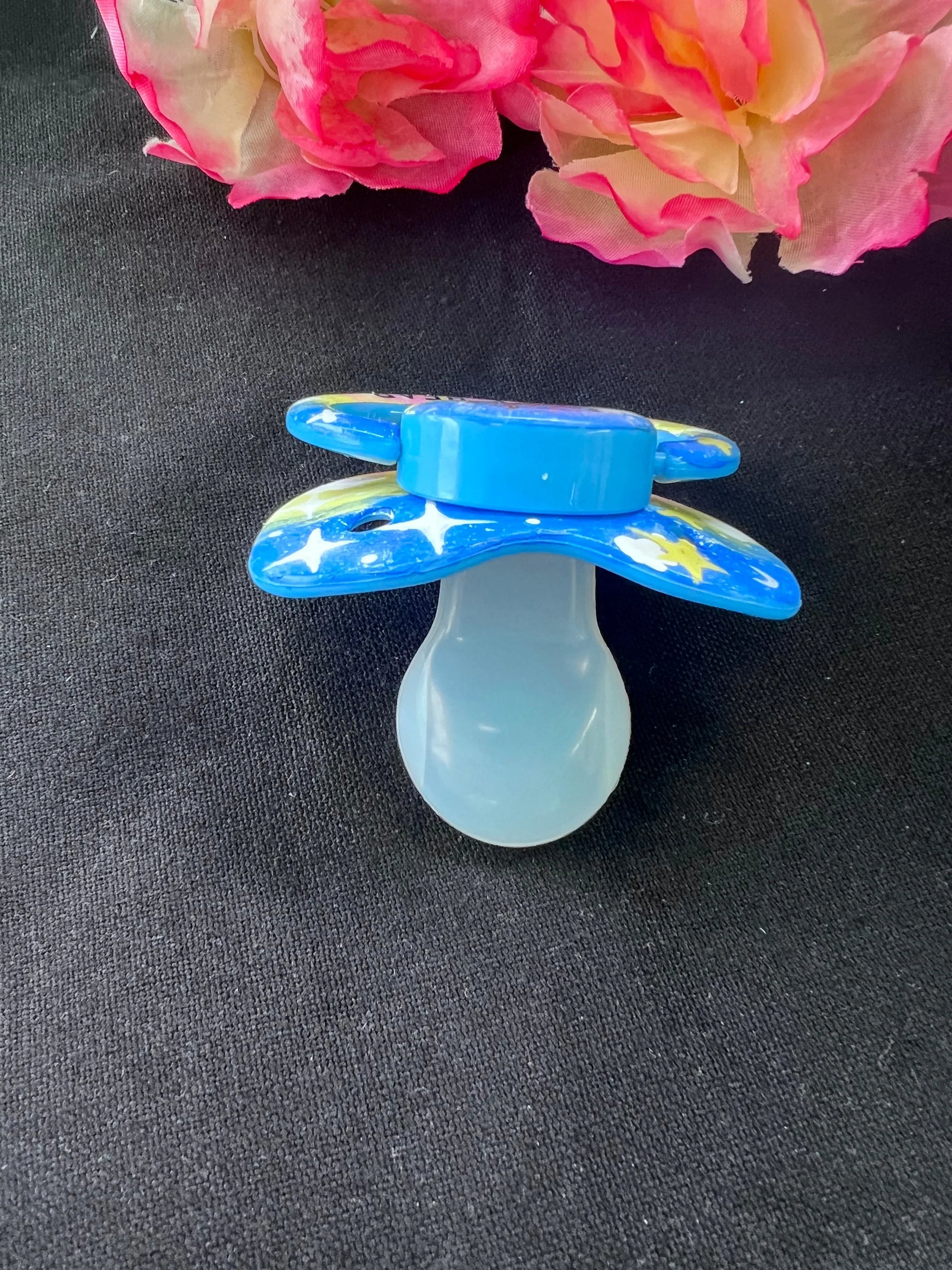 Hand Painted Adult Pacifier - Sleepy Bear - Puppy's Aesthetics