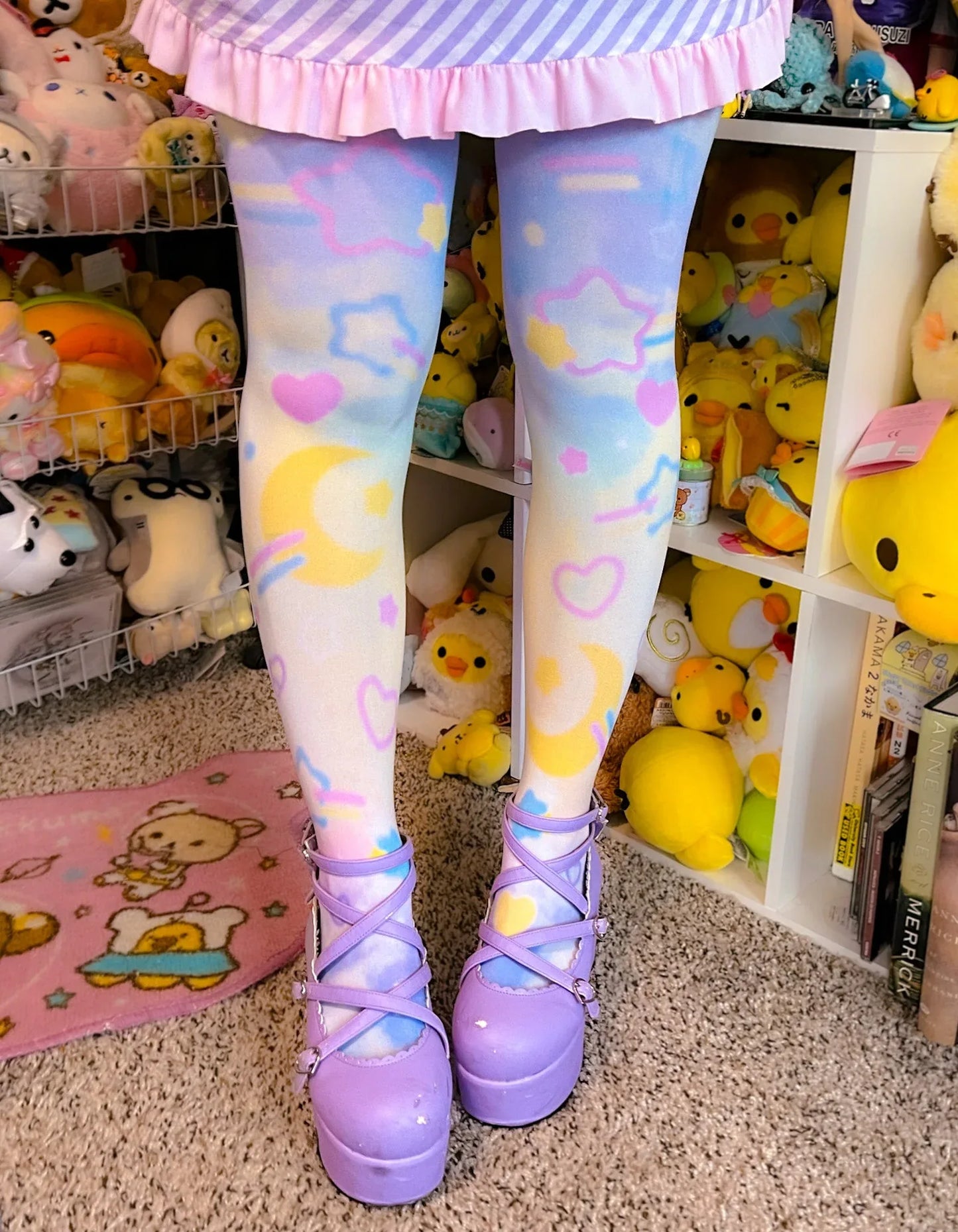 Rainbow Clouds Unisex Tights - Puppy's Aesthetics