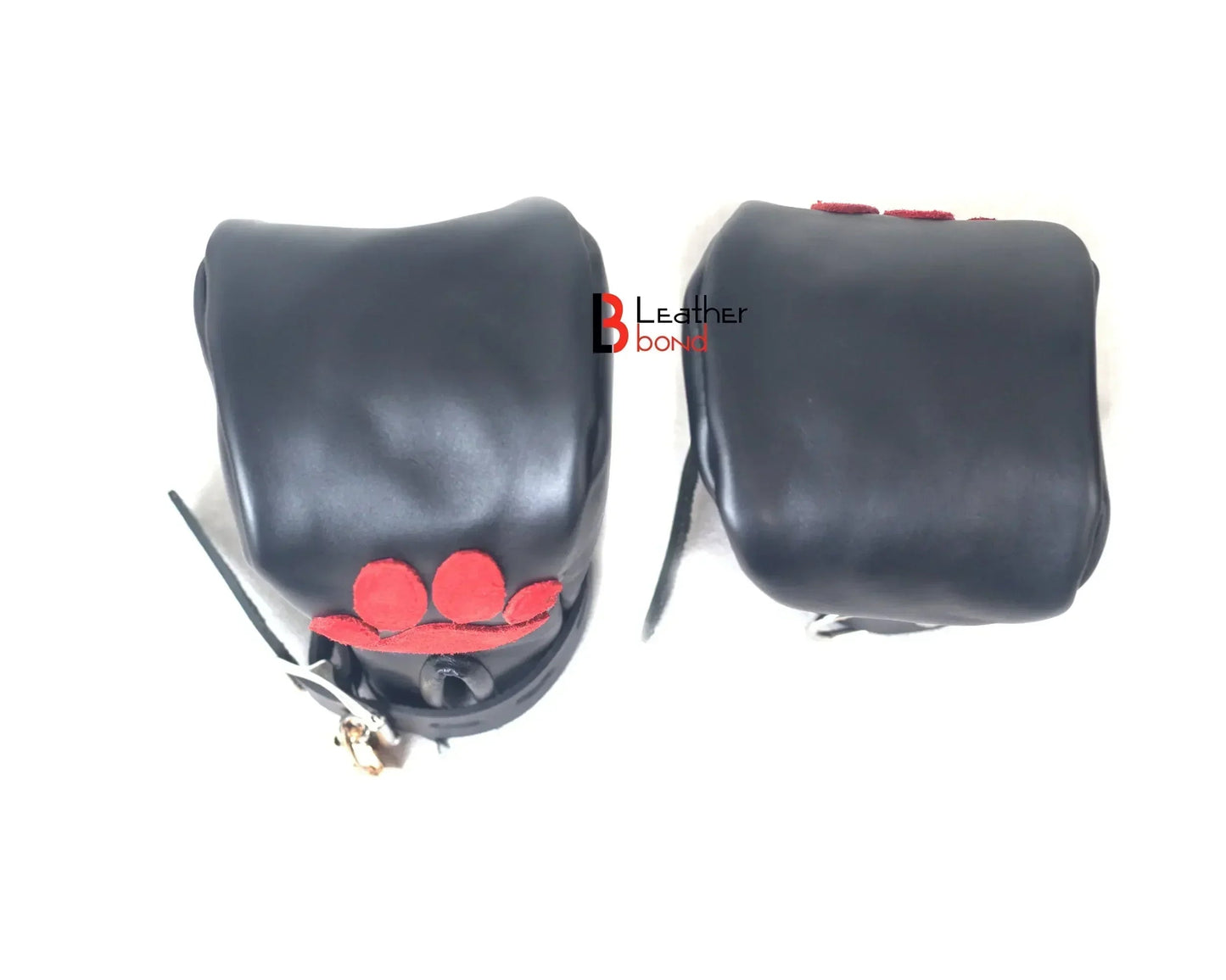 Real Cowhide Leather Fist Mitts Lockable Paw Gloves
