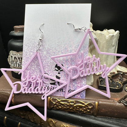 Yes Daddy Earrings - Violet Acrylic