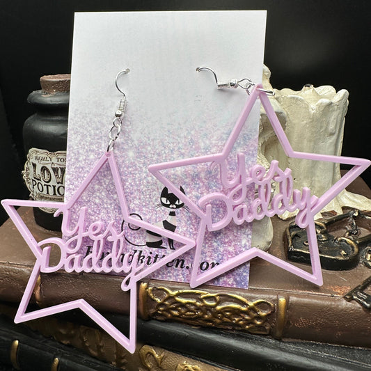 Yes Daddy Earrings - Violet Acrylic