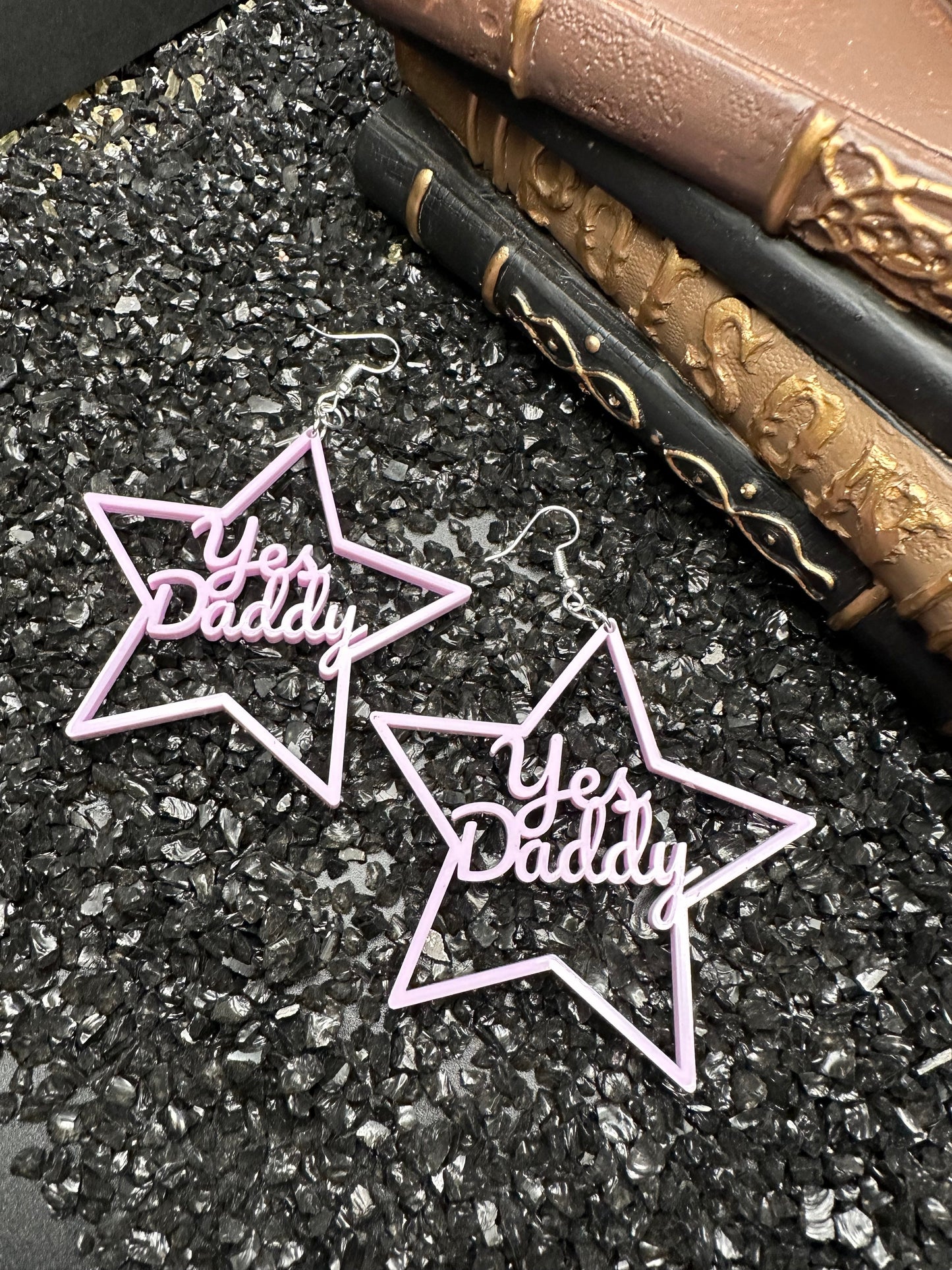 Yes Daddy Earrings - Violet Acrylic