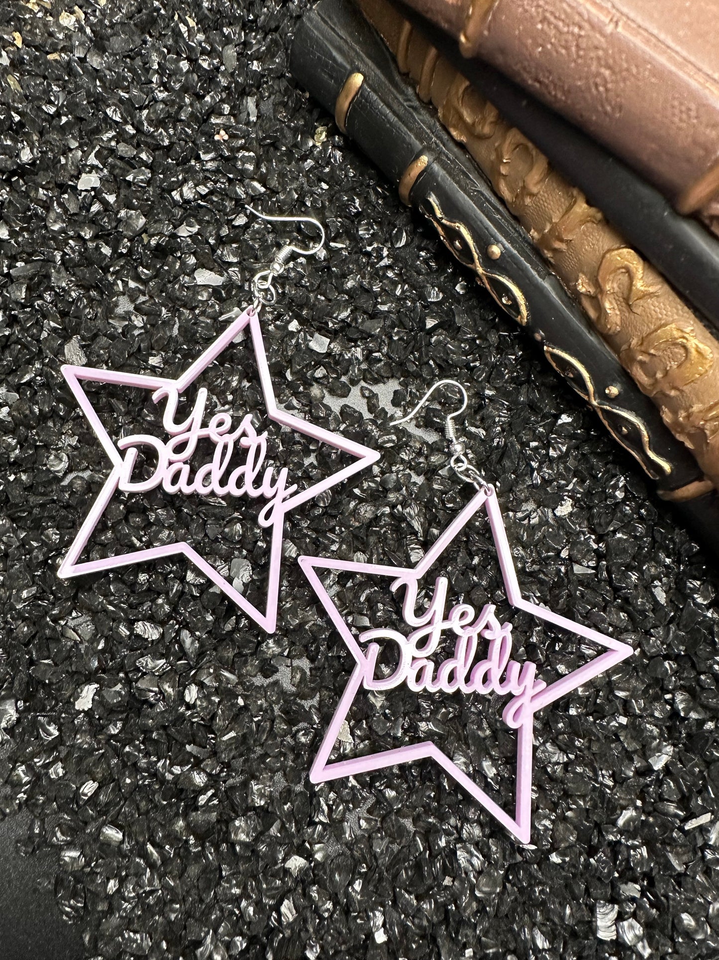 Yes Daddy Earrings - Violet Acrylic