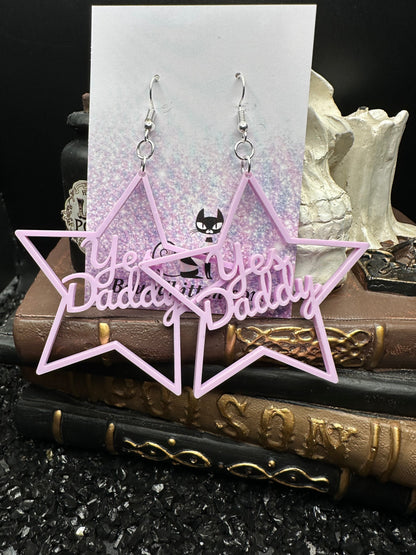 Yes Daddy Earrings - Violet Acrylic