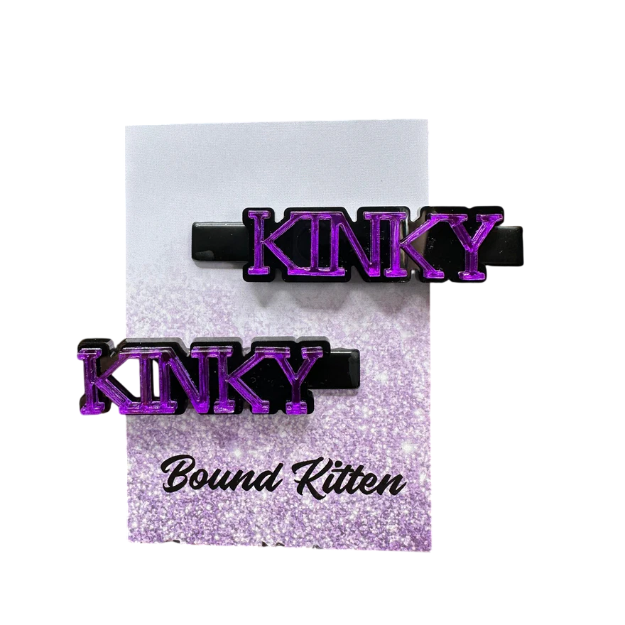 Kinky Purple Mirrored Acrylic Hair Clips