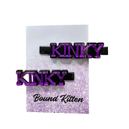 Kinky Purple Mirrored Acrylic Hair Clips