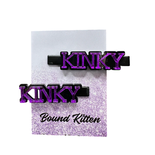 Kinky Purple Mirrored Acrylic Hair Clips