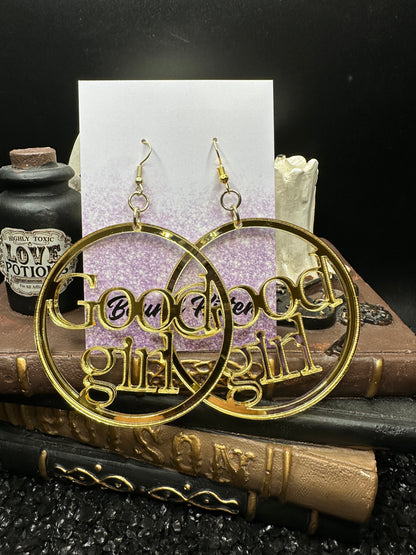 Good Girl Earrings - Mirrored Gold Acrylic