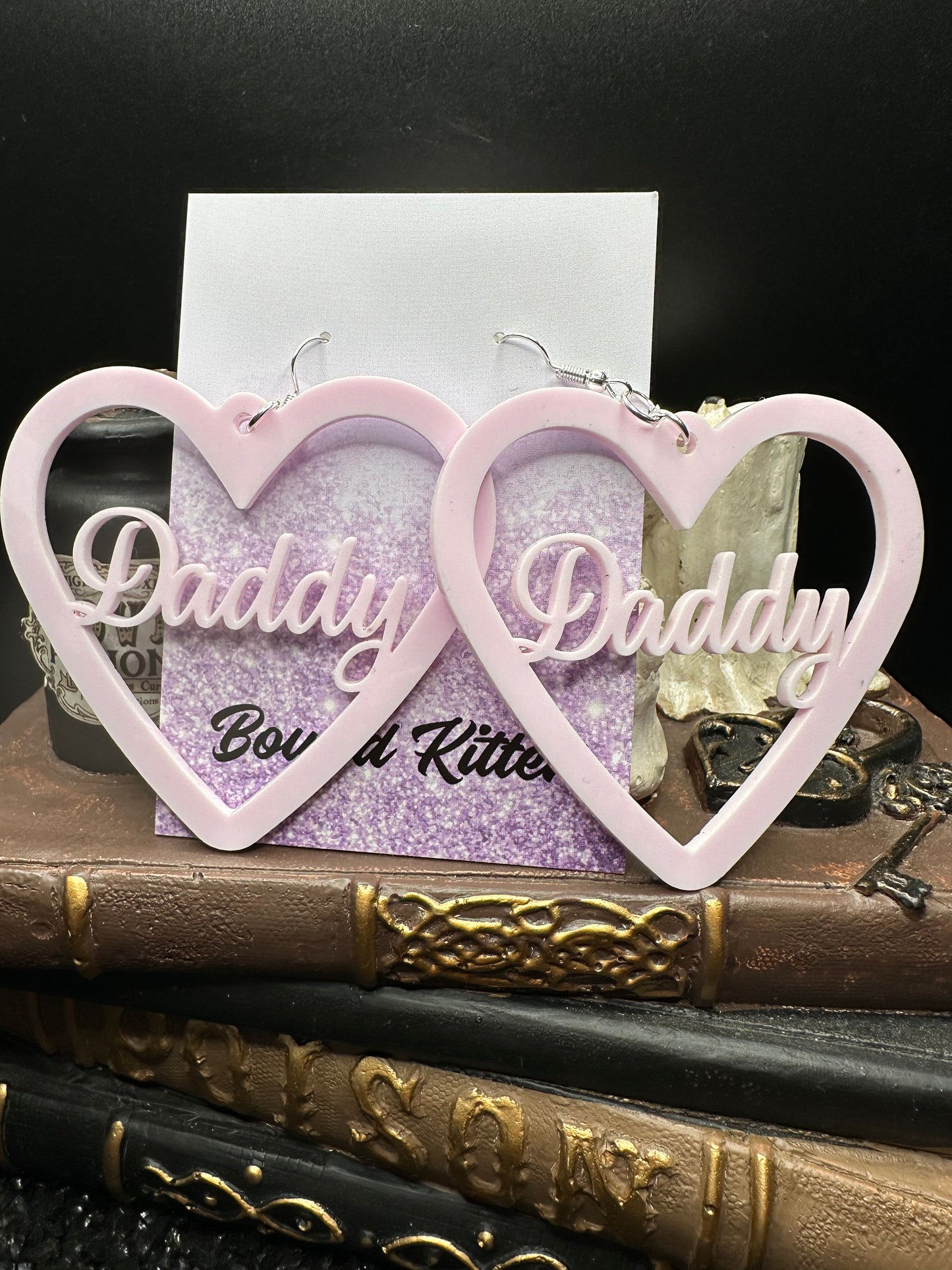 Daddy Baby Pink Acrylic Earrings