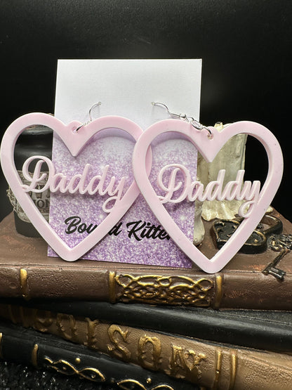 Daddy Baby Pink Acrylic Earrings