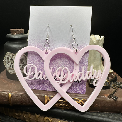 Daddy Baby Pink Acrylic Earrings