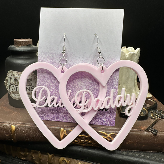 Daddy Baby Pink Acrylic Earrings