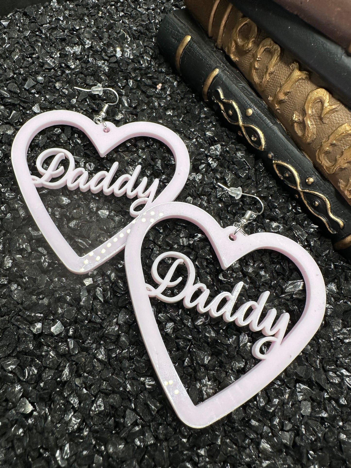 Daddy Baby Pink Acrylic Earrings