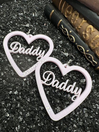 Daddy Baby Pink Acrylic Earrings