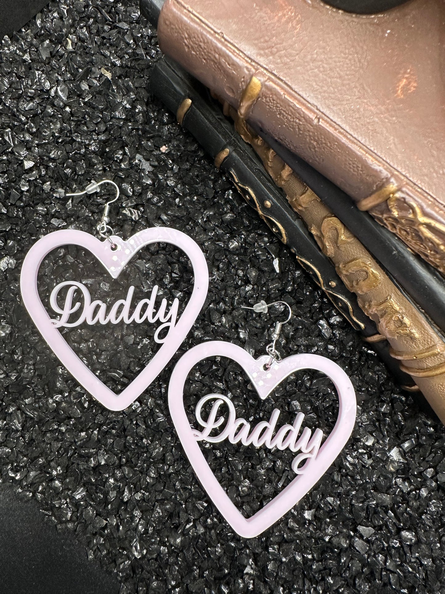 Daddy Baby Pink Acrylic Earrings