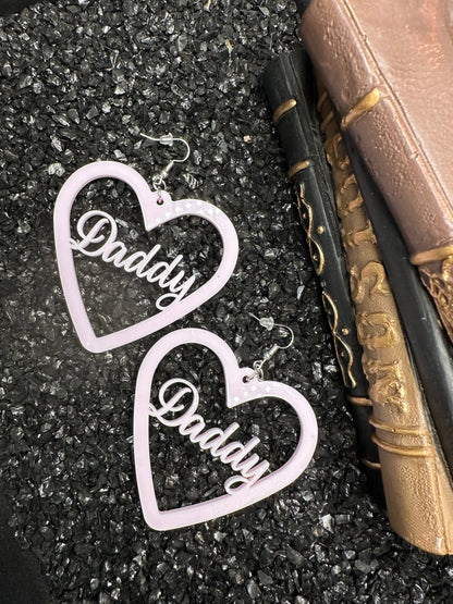 Daddy Baby Pink Acrylic Earrings