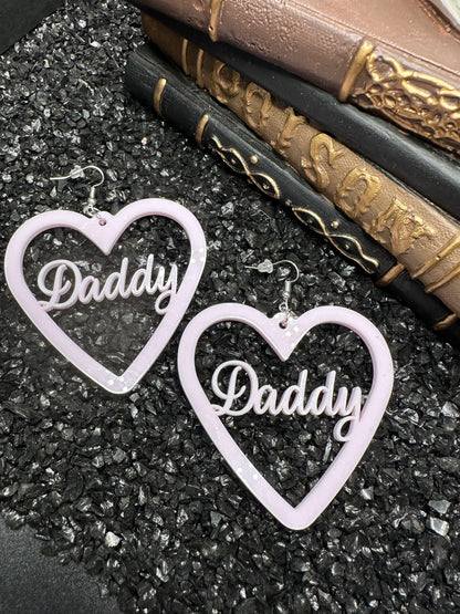 Daddy Baby Pink Acrylic Earrings