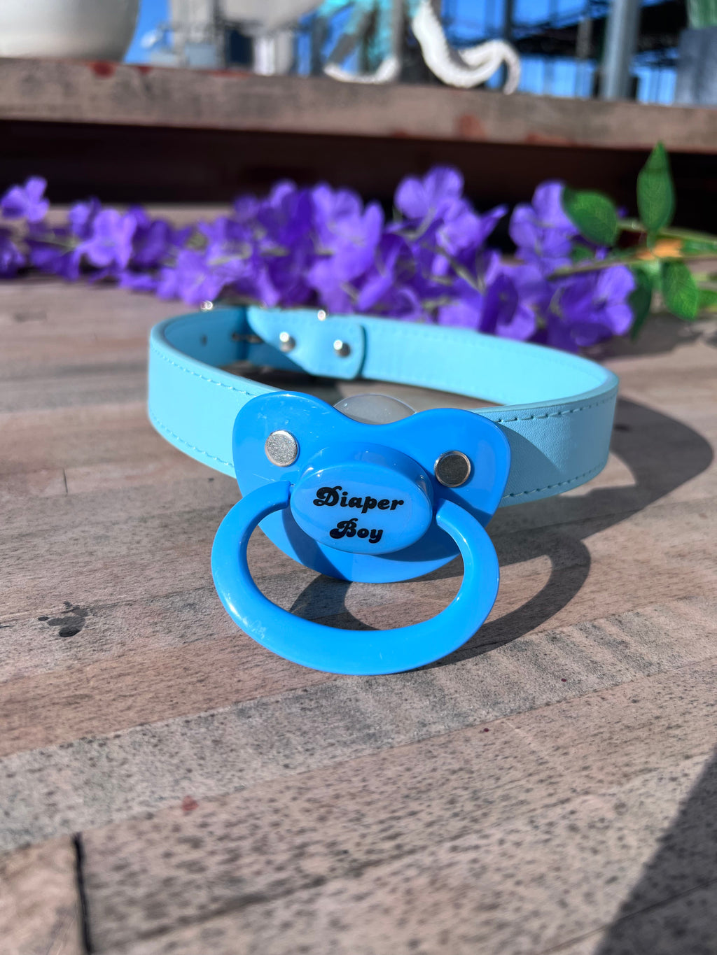 Diaper Boy Blue Pacifier Gag