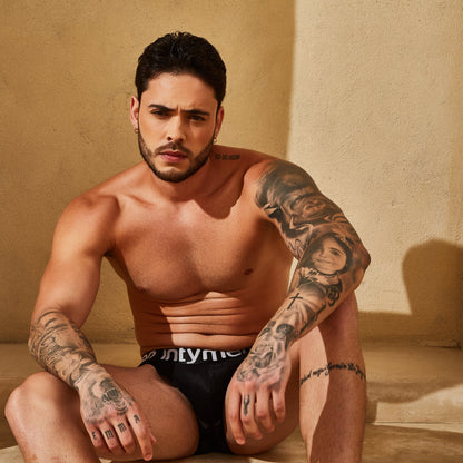 Fresh Mesh Men's Boxer Briefs (Black, Medium)