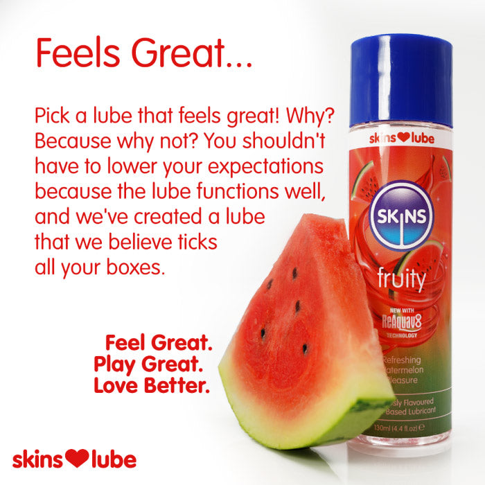 Skins Watermelon Water Based Lubricant 4.4 Fl Oz