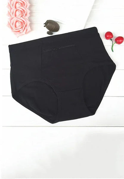 Cotton Panties with Zipper Pocket - Puppy's Aesthetics
