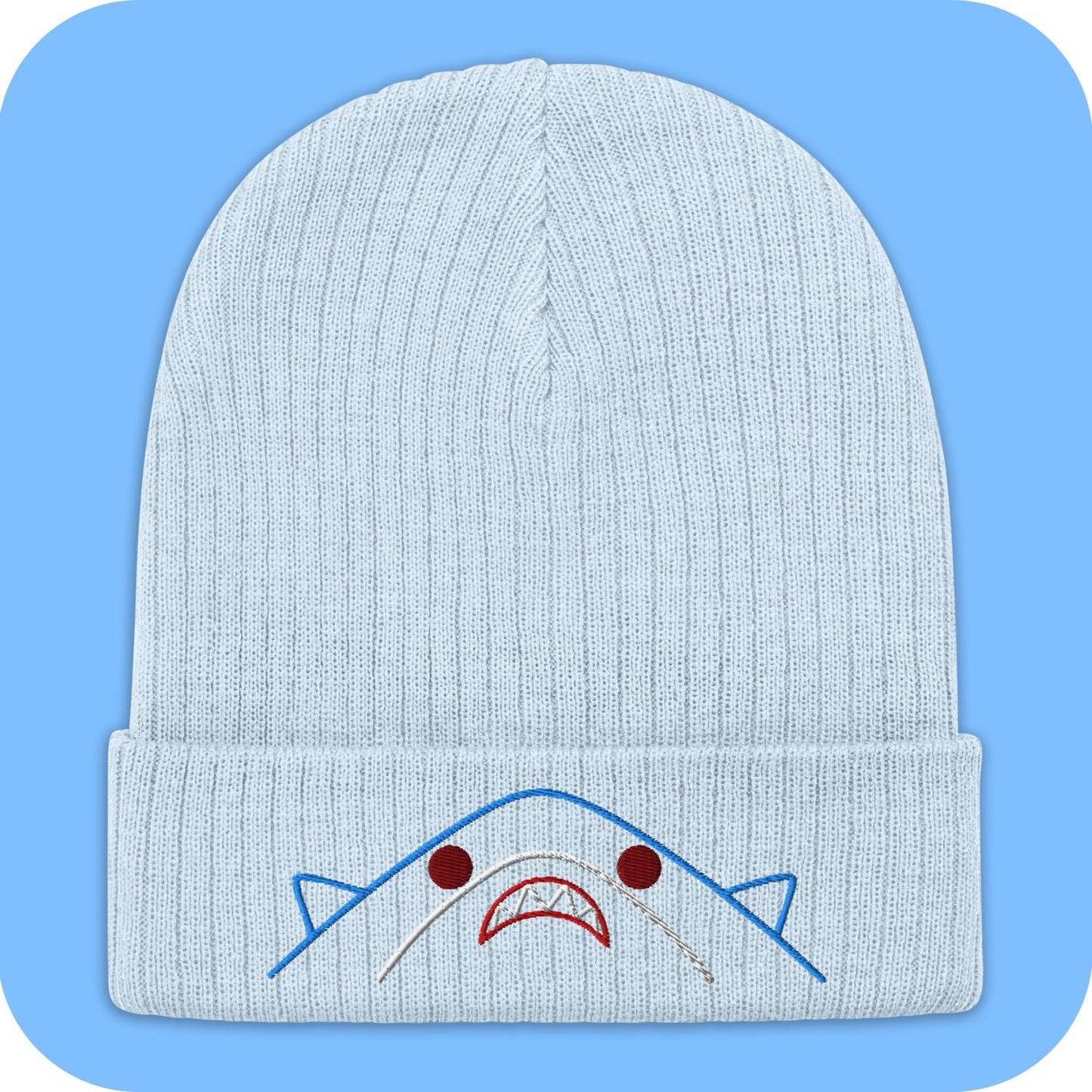 Kawaii Shark Ribbed knit beanie