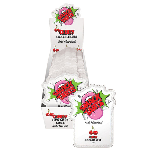 USA Only - Smack Tarts Lickable Lube-Sour Cherry 3ml Pouch Display of 36