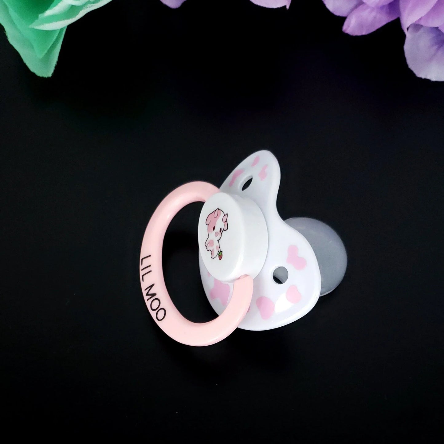 Adult Pacifier - Sweet Pink Cow - Puppy's Aesthetics