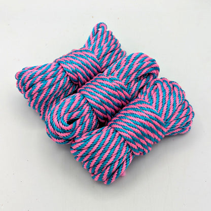 Color of the Month Special July!  1/4" – 6mm – Malibu Power Couple – Solid Braid MFP Bondage Rope CoTM