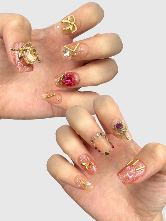 Cute Magical Girl Fake Nails Kit