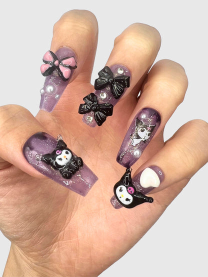 Cute Mischievous Fake Nails Kit