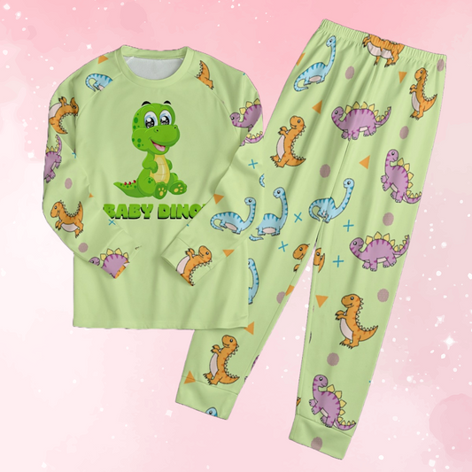 'Baby Dino!' Green Loungewear Set