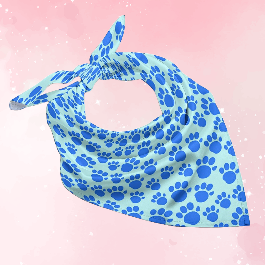 Blue Puppy Paws Bandana Bib