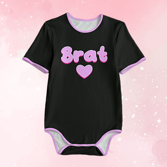 Brat Heart Black Adult Unisex Onesie