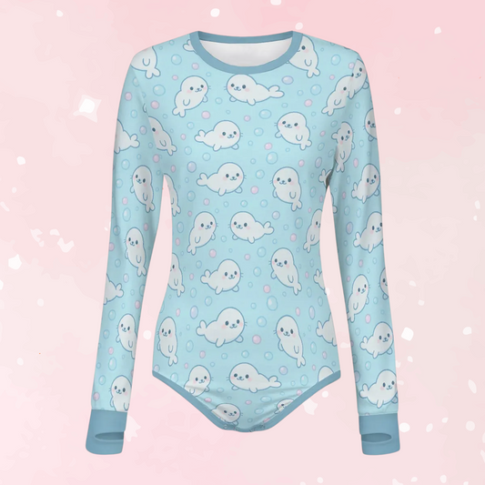 Bubbly Seal Long Sleeve CuddleSuit