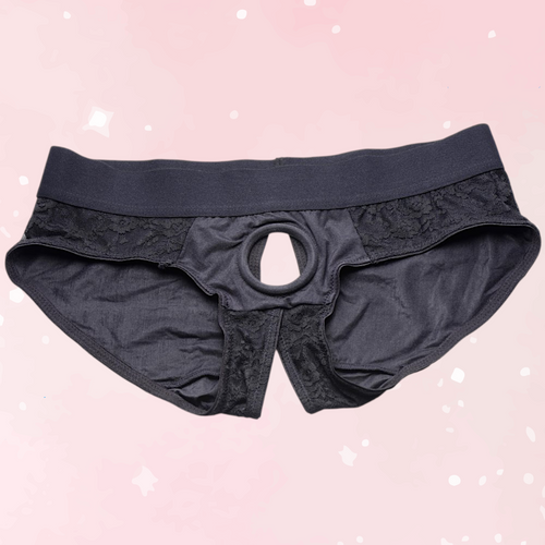 2XL 3XL Black Crotchless Panty Harness - Puppy's Aesthetics Adult (Image 1)