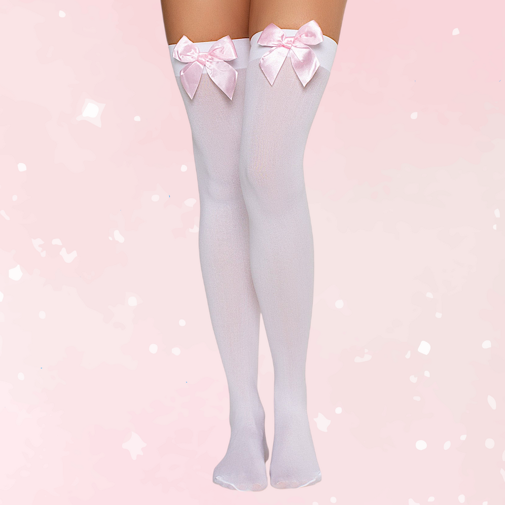 Kay Opaque Bow Thigh Highs