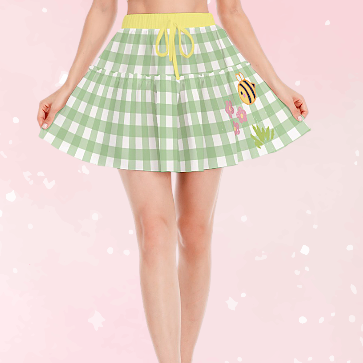 Sweet Lil Bee Ruffle Plaid Skirt - Puppy's Aesthetics