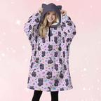 Purrfect Cozy Ear Fleece Hoodie Blanket