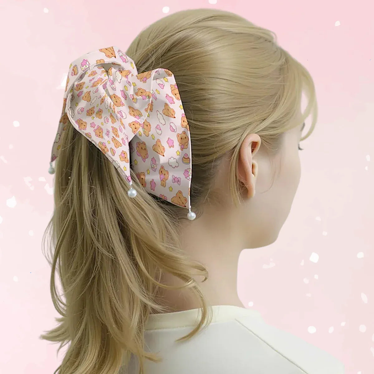 Bearly Adorable Satin Scrunchie - Puppy's Aesthetics