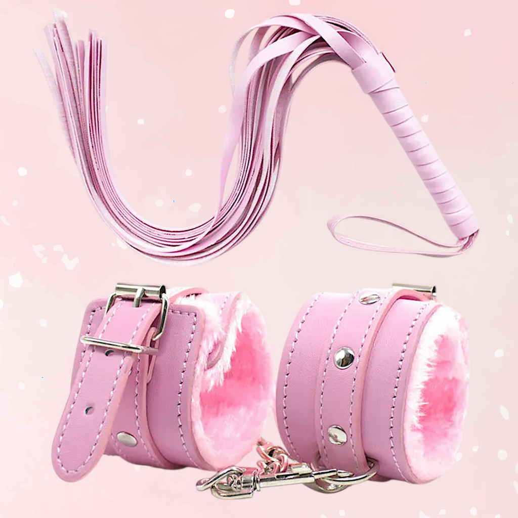 PU Leather Cuffs + Whip (Colors)