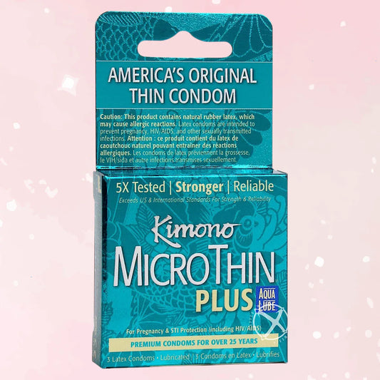 Kimono MicroThin Plus Aqua Lube Condoms - Puppy's Aesthetics