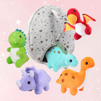 Dino Egg Friends Plush Set – 5 Baby Dinos + Carrying Egg